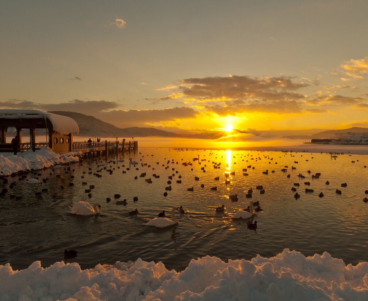 Wörthersee im Winter zum Sonnenuntergang | © Franz Gerdl / Kärnten Werbung 