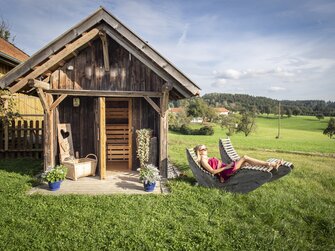 Saunahütte beim Ferienhaus Ortner in Esternberg | © Urlaub am Bauernhof Oberösterreich / Monika und Josef Ortner