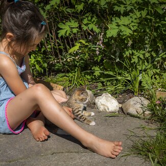 Mädchen mit kleiner Katze | © Urlaub am Bauernhof Österreich / Bernd Suppan