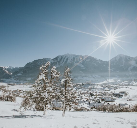 Winter Landschaft, Salzburger Sonnenterrasse | © TVB Sonnenterrasse Wunderschöner Wintertag, Salzburger Sonnenterrasse | © TVB Sonnenterrasse